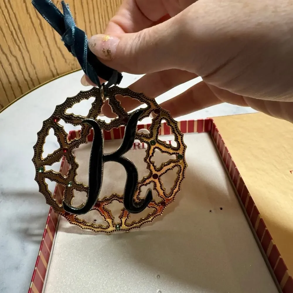 Trifari Ornament letter K in box